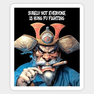 Puff Sumo: Surely not everyone is kung fu fighting on a dark (Knocked Out) background Magnet